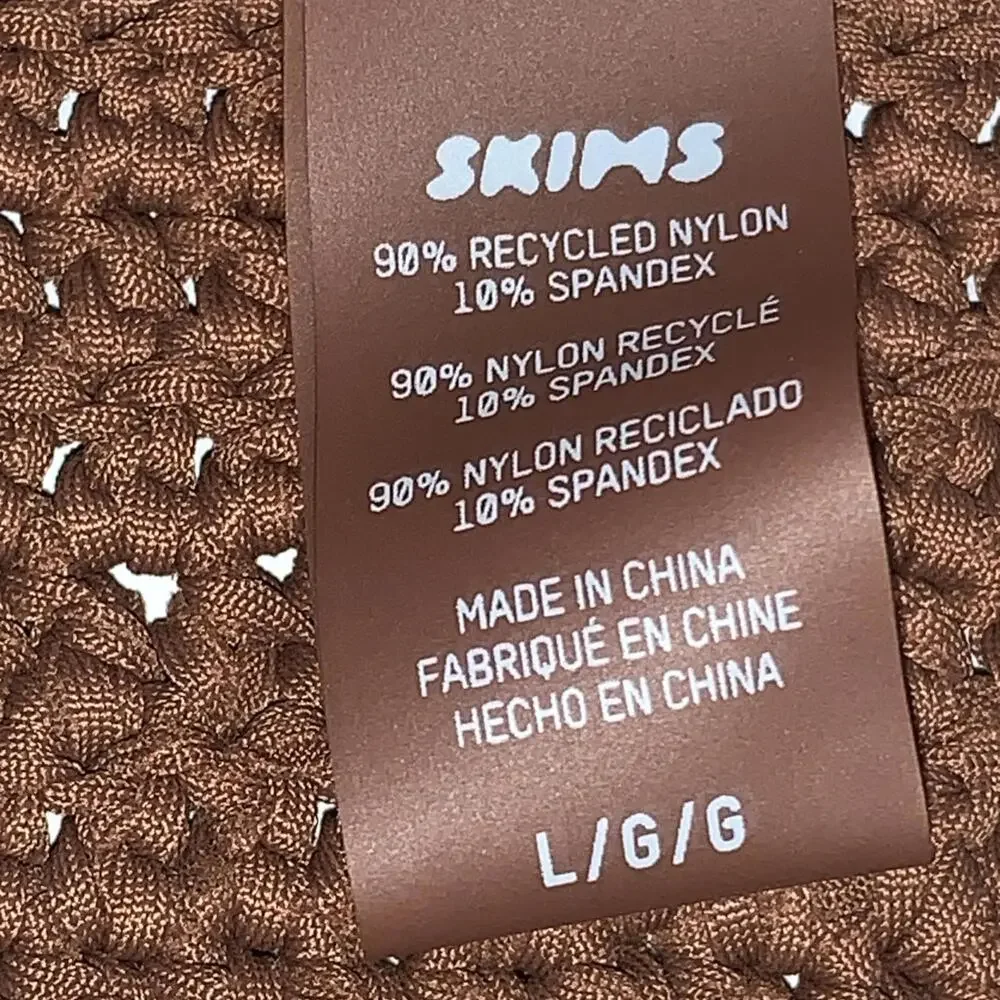 NWOT SKIMS Chocolate Brn‎ Crochet Bikini Bottoms Sz Large